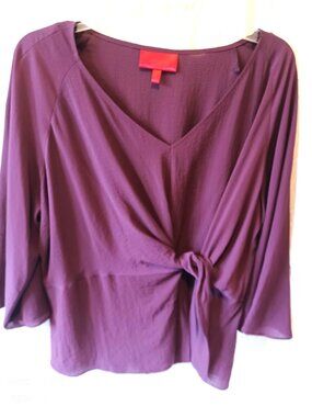 Women's Jennifer Lopez Purple Silky Top Blouse Size XL